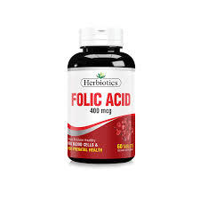  HERBIOTICS Folic-Acid 400mcg 60 s ( Promotes red blood cell production and prenatal health)
