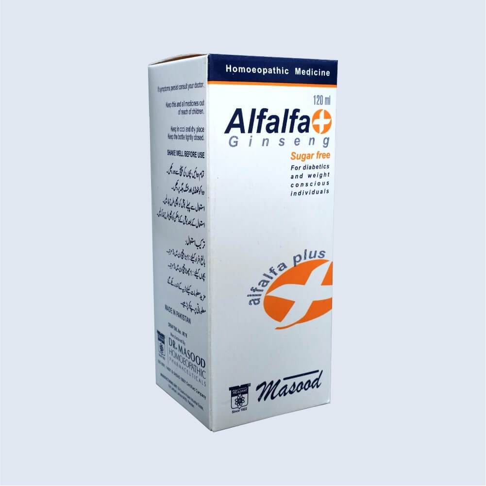 Dr Masood Alfalfa + Ginseng (anxiety, Diabetes, Indigestion, Weakness,family Tonic)