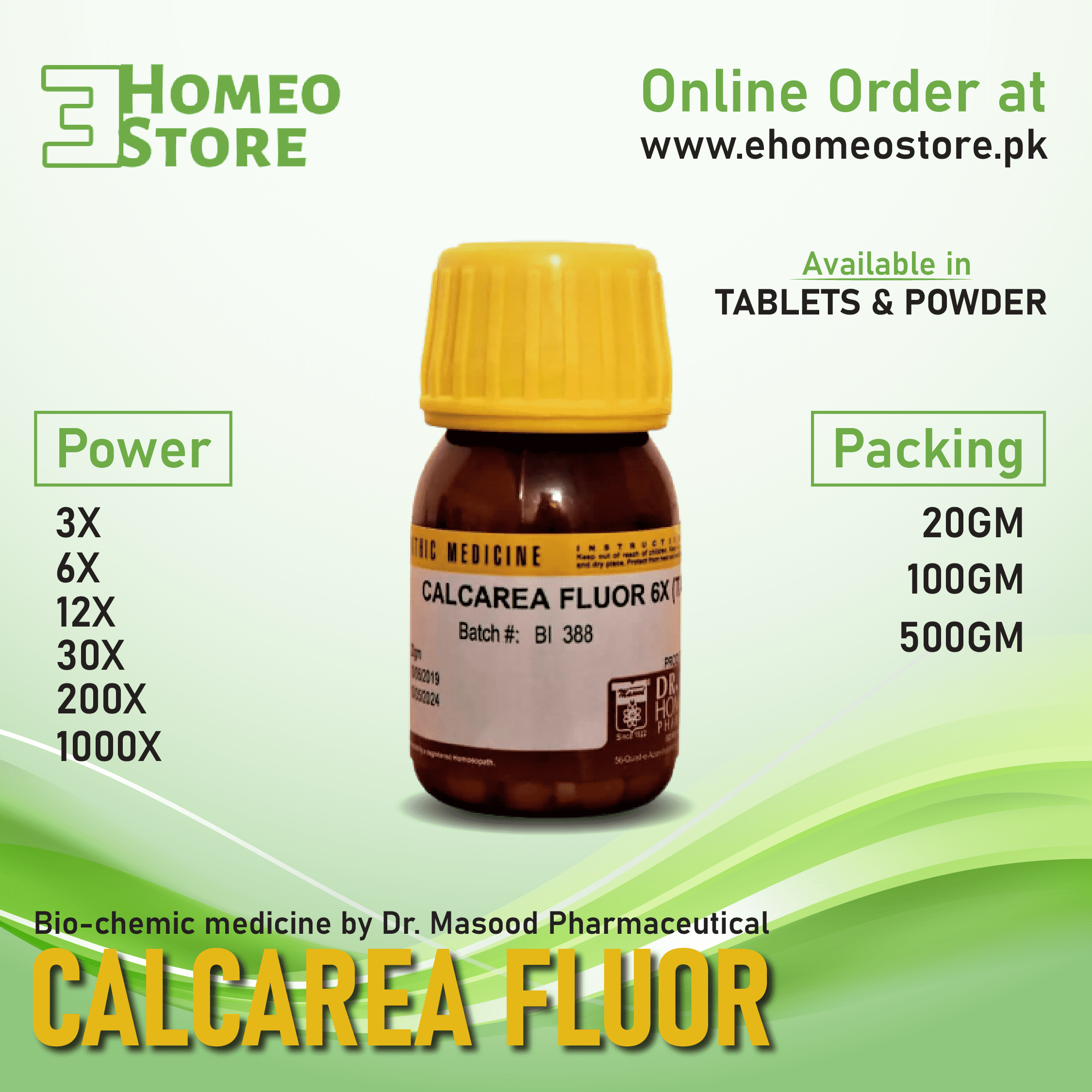 Dr Masood Calcarea Flourica 30x (calcium Fluoride Deficiency In Tooth Enamel))