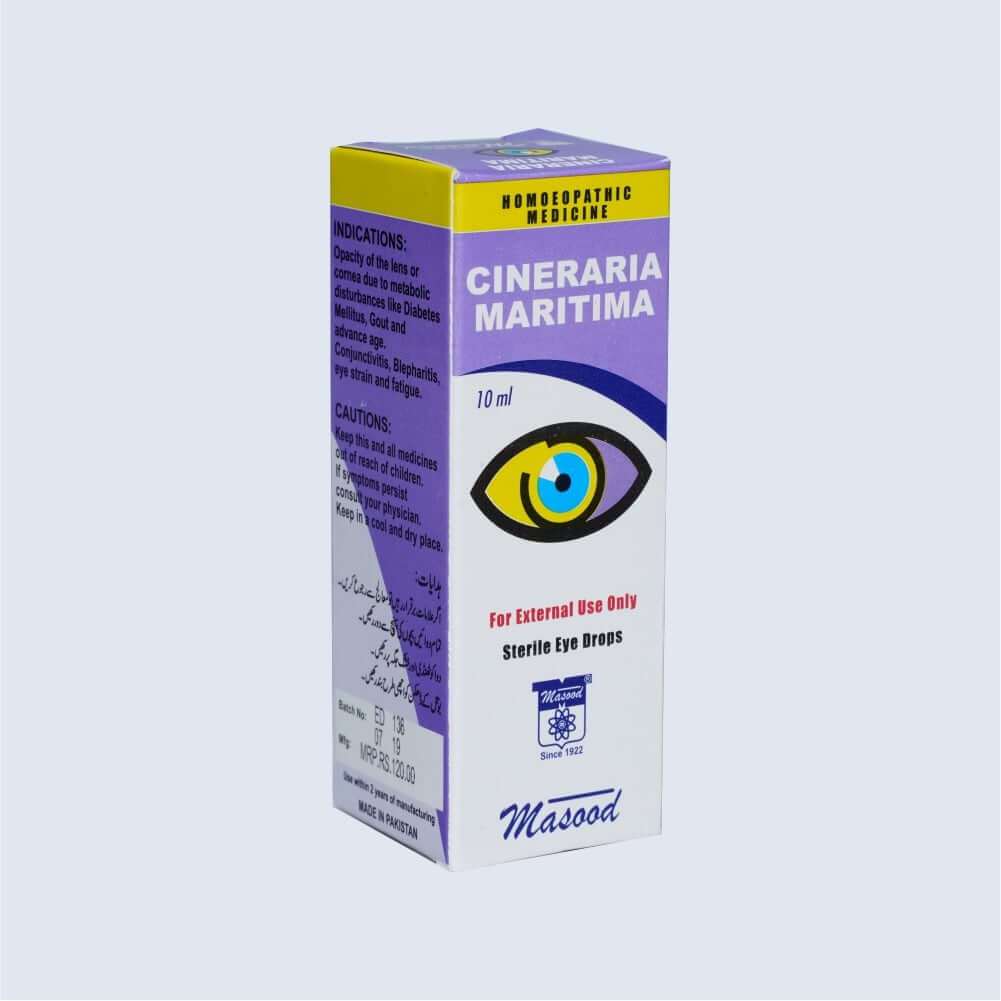 Dr Masood Cineraria Maritima 10ml (Cataract, Conjunctivitis, Eye Affections, Eye Strain)