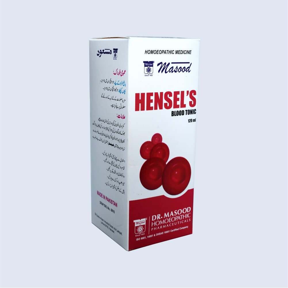 Dr Masood Hensels Syrup 120ml (Anaemia,iron Deficiency, Children Tonic, Weakness)