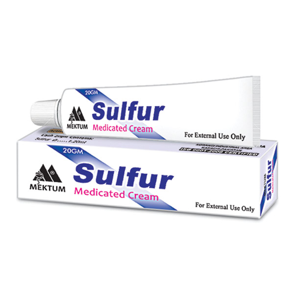 Mektum Sulfur Cream 20gms (acne, Skin Disorders, Scabies)