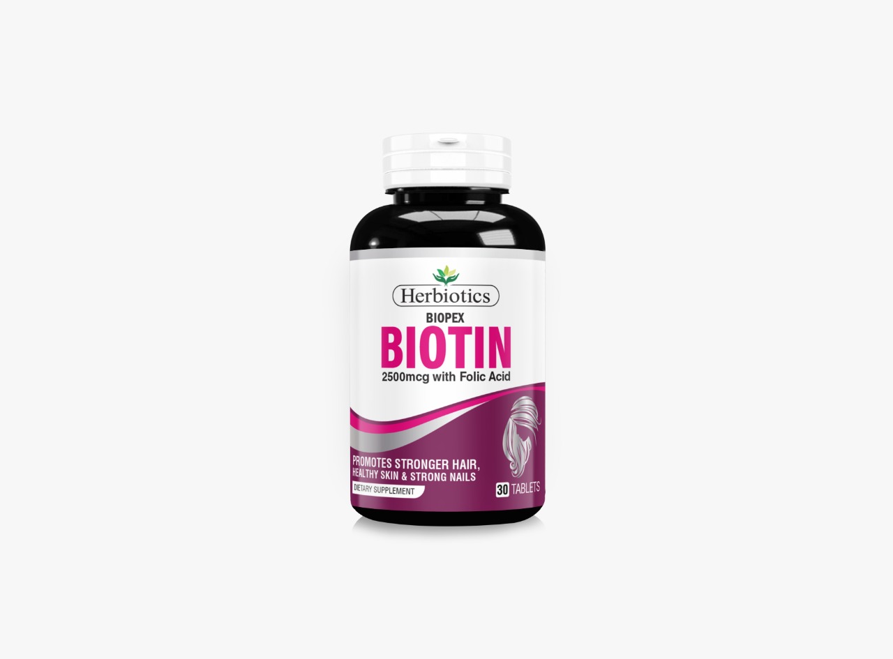 Herbiotics Biotin 2500 mcg with Folic acid (30's) (FOR HAIR, NAIL & SKIN HEALTH)