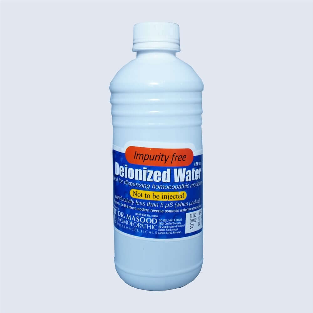 Dr Masood Deionized Water 450ml (impurity Free, For Dispensing Homeopathic Remedies)
