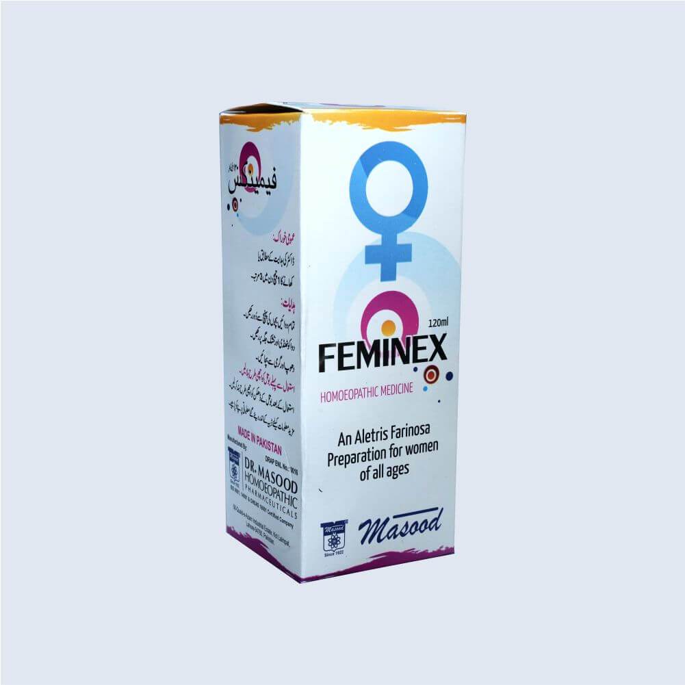 Dr Masood Feminex Syrup 120ml (dysmenorrhea, Female Hormonal Imbalance, Female Sexual Debility, Female Tonic, Leucorrhoea)