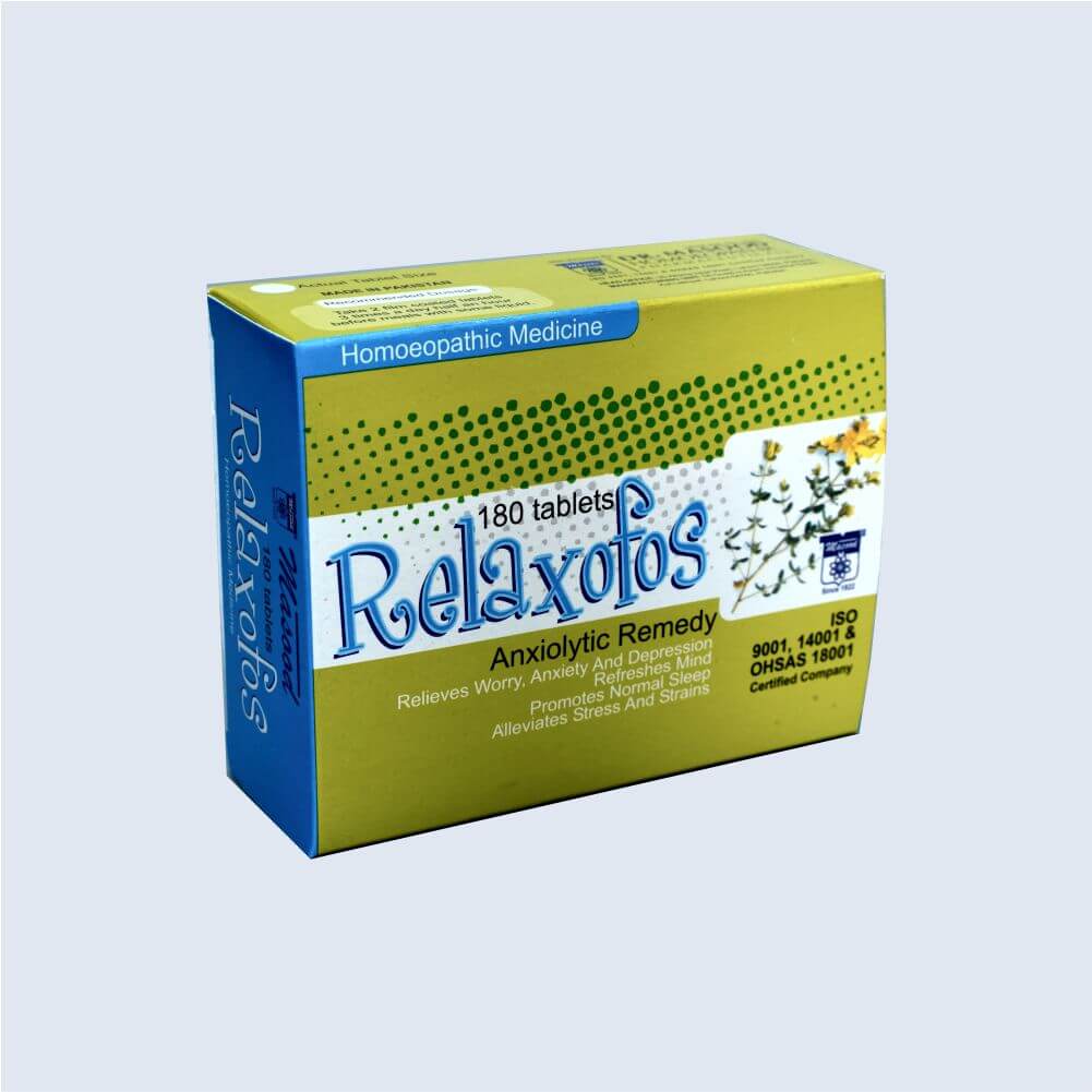 Dr Masood Relaxofos Tablet 180s (anxiety And Depression, Insomnia, Mental Exhaustion)